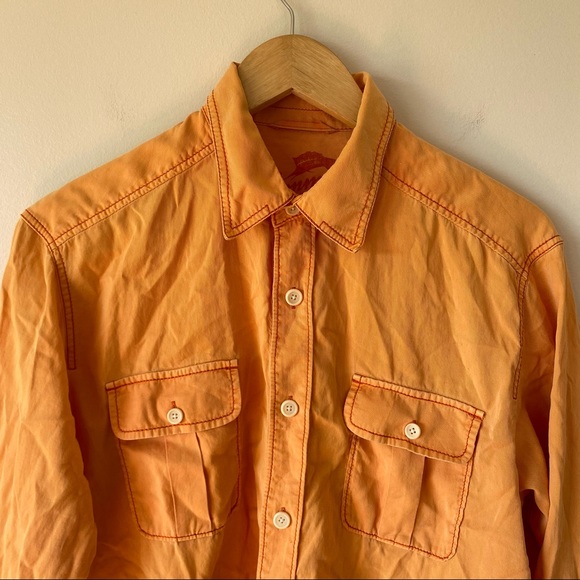 Tommy Bahama Orange Long Sleeve Button Up Top - Picture 8 of 8